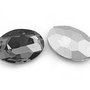 Cabochon din sticla, oval, 14x10 mm, gri