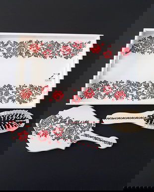 Set mireasa traditional, set gatitul miresei model romanesc, oglinda model traditional, set tava mireasa, set nunta model traditional, tava mireasa