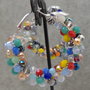 Cercei handmade supradimensionati cu cristale fatetate colorate