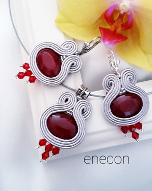 Set soutache cuart visiniu