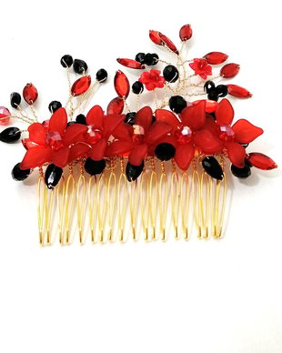 Pieptan de par cu floricele Accesoriu de par cu cristale