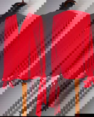 MANGO BLUZA TRIPLUOAL ROSU MANECI EMPIRE