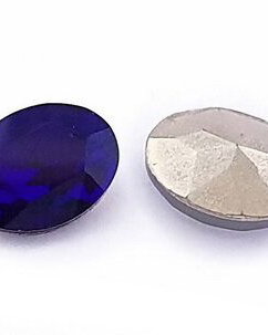 Cabochon din sticla, oval, 8x6 mm, safir