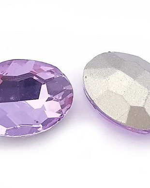 Cabochon din sticla, oval, 8x6 mm, light amethyst