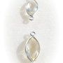 (2 bucati) Link oval alungit MARE din citrin fatetat in rama de argint .925 (India - lucrat manual) aprox 4x7x18.5 mm (cu anourile)