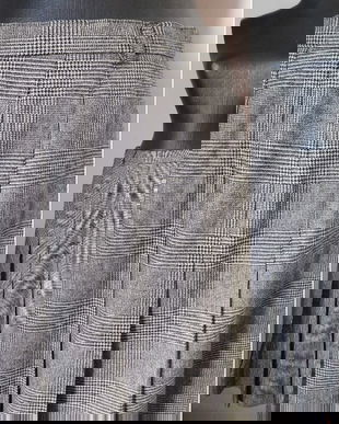 FUSTA PLISATA STOFA LANA ALB NEGRU