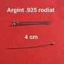 Ace cu bila din argint .925 rodiat de lungime aprox 40 mm si grosime aprox 0.4 mm