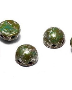 Cabochon, 2 siruri, 6 mm, Turquoise Picasso - 63020-43400