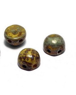 Cabochon, 2 siruri, 6 mm, Lemon Picasso - 83120-43400
