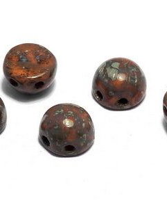 Cabochon, 2 siruri, 6 mm, Opaque Hyacinth Picasso - 93120-43400
