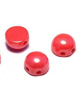 Cabochon, 2 siruri, 6 mm, Opaque Red Shimmer - 93180-14400