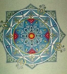 Mandala albastra complexă