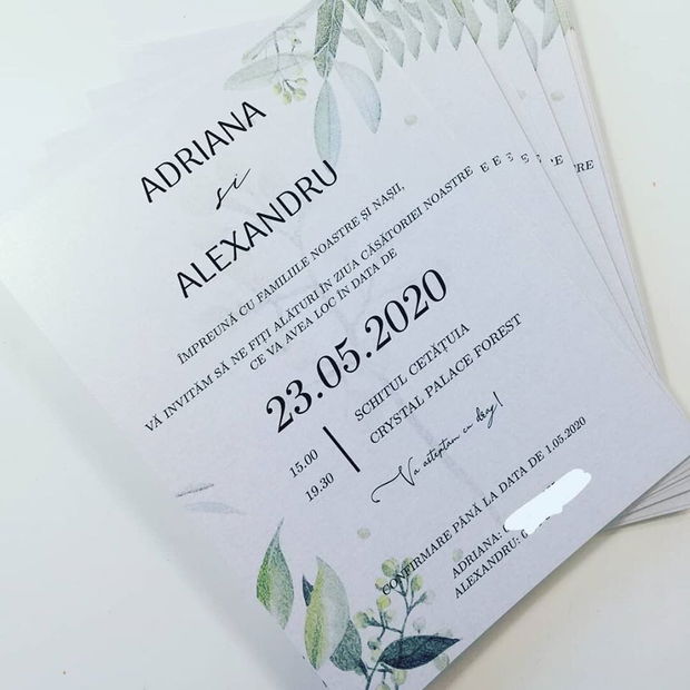 Invitatie frunze maslin