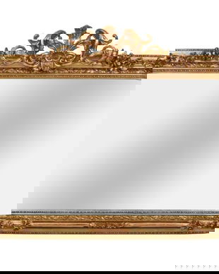 Oglinda din cristal cu o rama aurie cu diverse decoratiuni