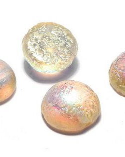 Dome, 14x8 mm, Crystal Etched Yellow Rainbow - 00030-98581