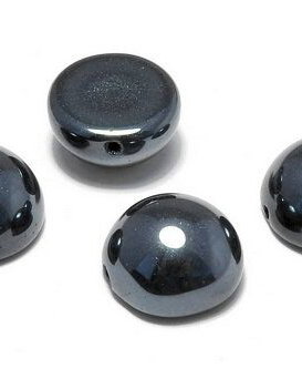 Dome, 14x8 mm, Jet Honey Full - 23980-23500