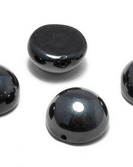 Dome, 14x8 mm, Jet Vacuum Hematite Full - 23980-27200