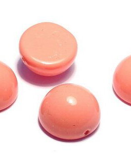 Dome, 14x8 mm, Peach Coral - 48955