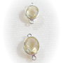 (2 bucati) Link oval MIC din citrin fatetat in rama de argint .925 (India - lucrat manual) aprox 5x9x16-17 mm (cu anourile)