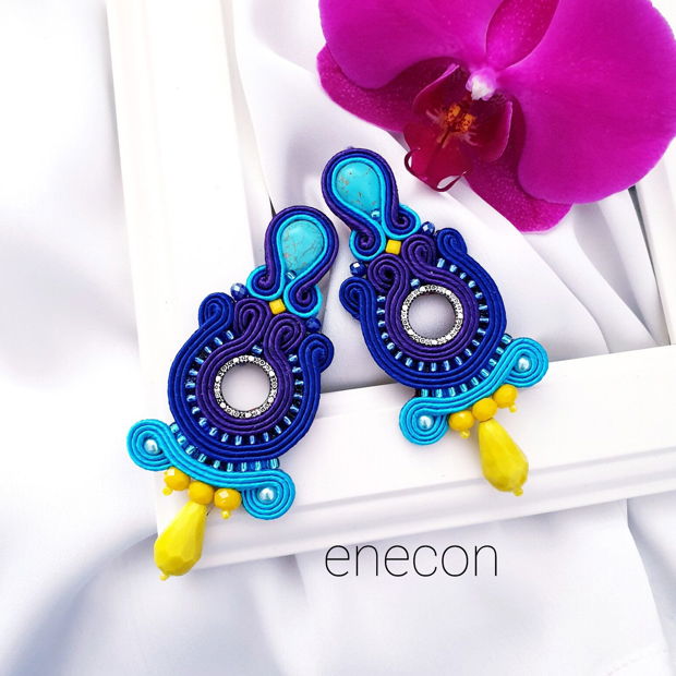 Cercei statement soutache