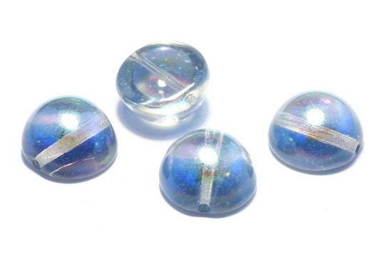 Dome, 12x7 mm, Crystal Blue Rainbow - 00030-98538