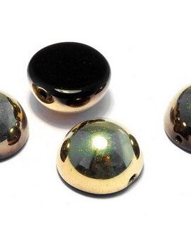 Dome, 12x7 mm, Jet Amber - 23980-26441