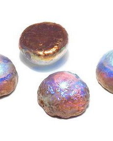 Dome, 12x7 mm, Crystal Etched Copper Rainbow - 00030-98583
