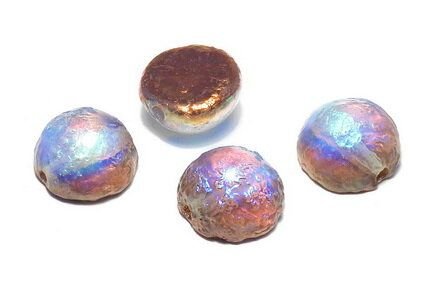 Dome, 12x7 mm, Crystal Etched Copper Rainbow - 00030-98583