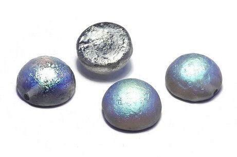 Dome, 12x7 mm, Crystal Etched Graphite Rainbow - 00030-98587