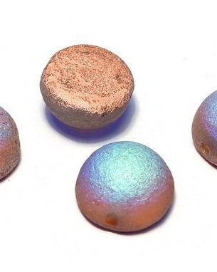 Dome, 10x6 mm, Crystal Etched Copper Rainbow - 00030-98583