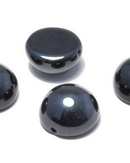 Dome, 10x6 mm, Jet Vacuum Hematite Full - 23980-27200
