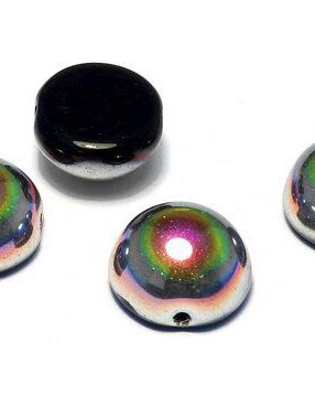 Dome, 10x6 mm, Jet Vitrail - 23980-28101
