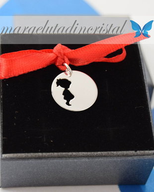 Banut Mot/Botez/Ruperea Turtei Argint 925 Decupaj Fetita /1,6 Cm