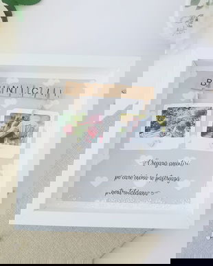 Ramă foto pentru bunici | Cadou pentru bunici | Ramă foto personalizată | 2 Poze Polaroid incluse