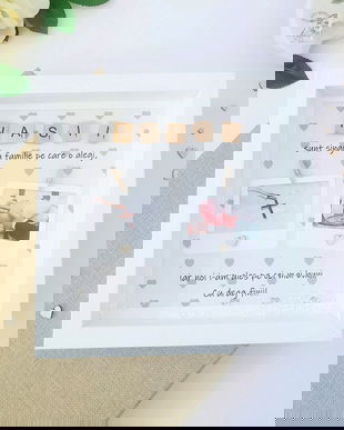 Ramă foto pentru nași | Cadou pentru nași | Ramă foto personalizată | 2 Poze Polaroid incluse