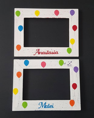 Rama foto copii, rama foto personalizata copii, rama foto nume, rama foto baloane colorate