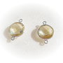 (2 bucati) Link rotund Mare din citrin fatetat in rama de argint .925 (India - lucrat manual) aprox 5-6x11x16 mm (cu anourile)