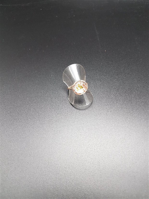 inel unicat din argint, cupru si aur 24K, realizat in tehnica mokume gane si keumboo