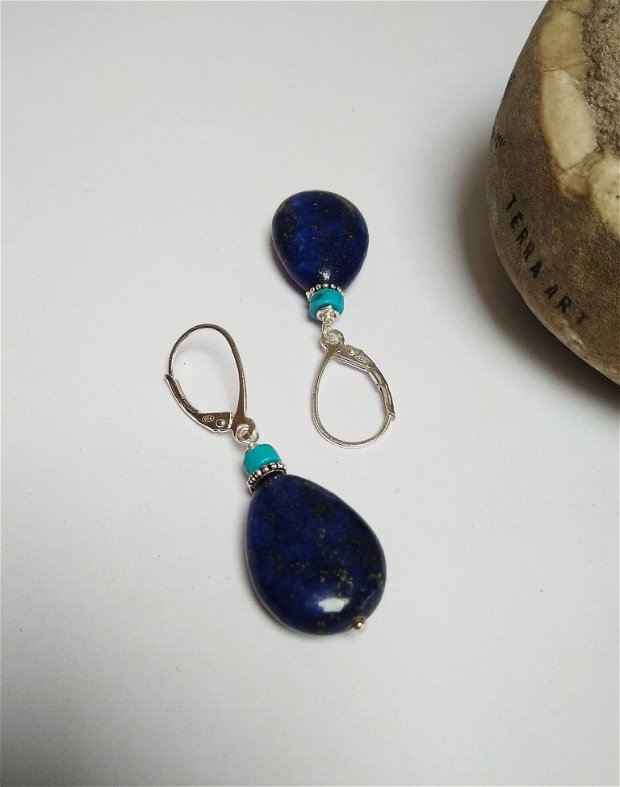 Cercei Lapis lazuli cu Turcoaz