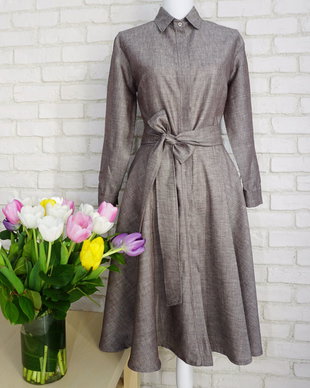Rochie Camasa In Bej Gri