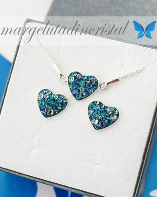 Set Swarovski - Heart / Inima / Inimiora / Argint 925