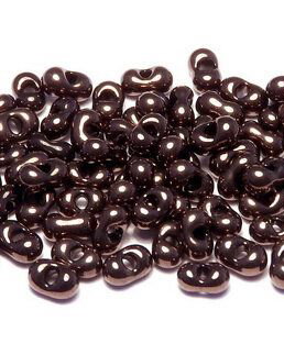 Margele Peanut (Farfalle), 2x4 mm, Jet Lila Vega Luster - 23980-15726