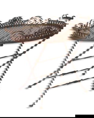 Masa gradina din fier forjat antik brown