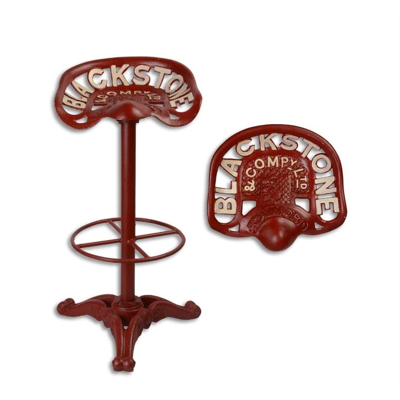 Scaun bar Blackstone din fier forjat rosu