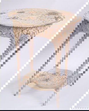 Masuta Art Nouveau alba din fonta