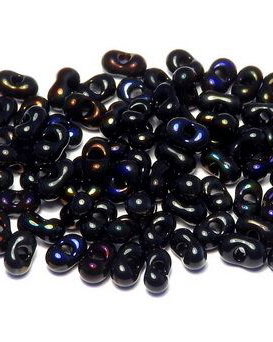 Margele Peanut (Farfalle), 2x4 mm, Jet Azuro - 23980-22201
