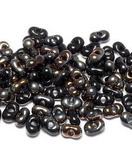 Margele Peanut (Farfalle), 2x4 mm, Jet Valentinite - 23980-22601