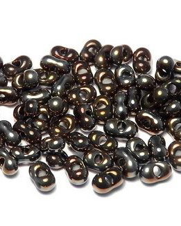 Margele Peanut (Farfalle), 2x4 mm, Jet Valentinite Full - 23980-22603