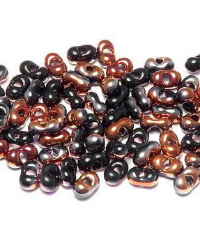 Margele Peanut (Farfalle), 2x4 mm, Jet Sunset - 23980-27137