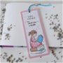 Semn de carte fetita pictat manual personalizat cu mesaj